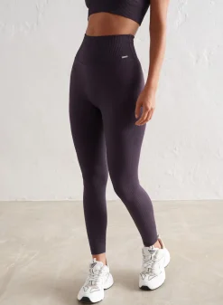 Treningstights|Ribbete Tights^AIM’N Ribbed Seamless Tights Plum