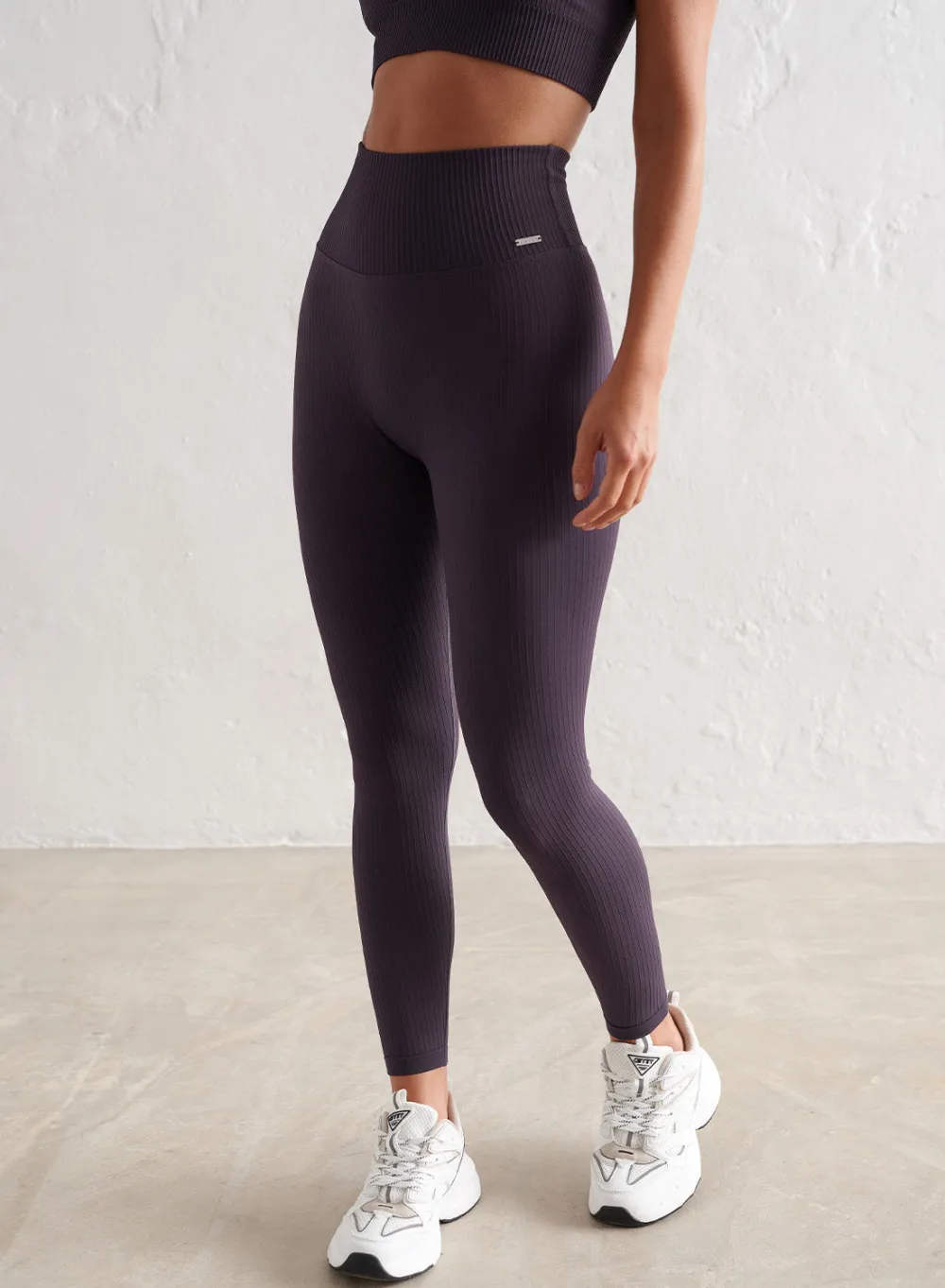 Treningstights|Ribbete Tights^AIM’N Ribbed Seamless Tights Plum