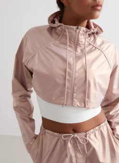 Langermede Skjorter|Crop Topper^AIM’N Metallic Cropped Jacket Rose
