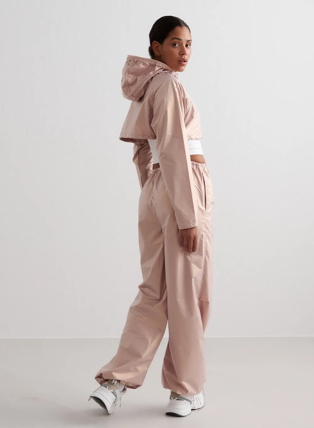 Langermede Skjorter|Crop Topper^AIM’N Metallic Cropped Jacket Rose