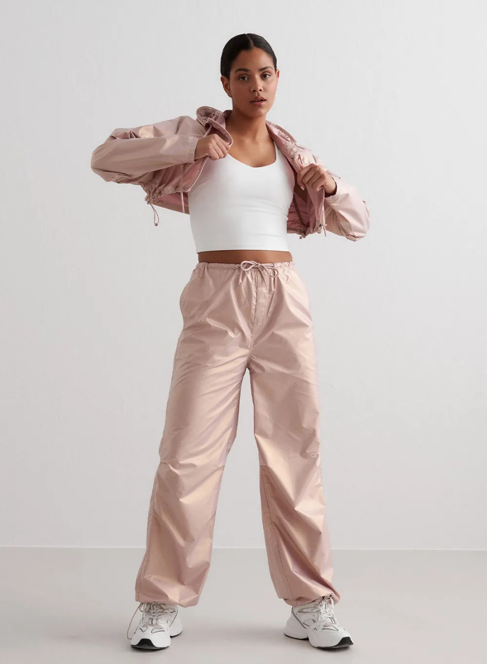 Langermede Skjorter|Crop Topper^AIM’N Metallic Cropped Jacket Rose
