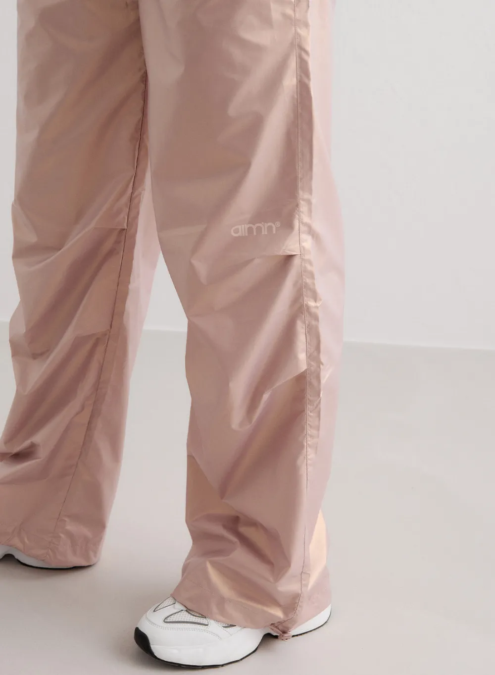 Workout Pants^AIM’N Metallic Plain Parachute Pants Rose