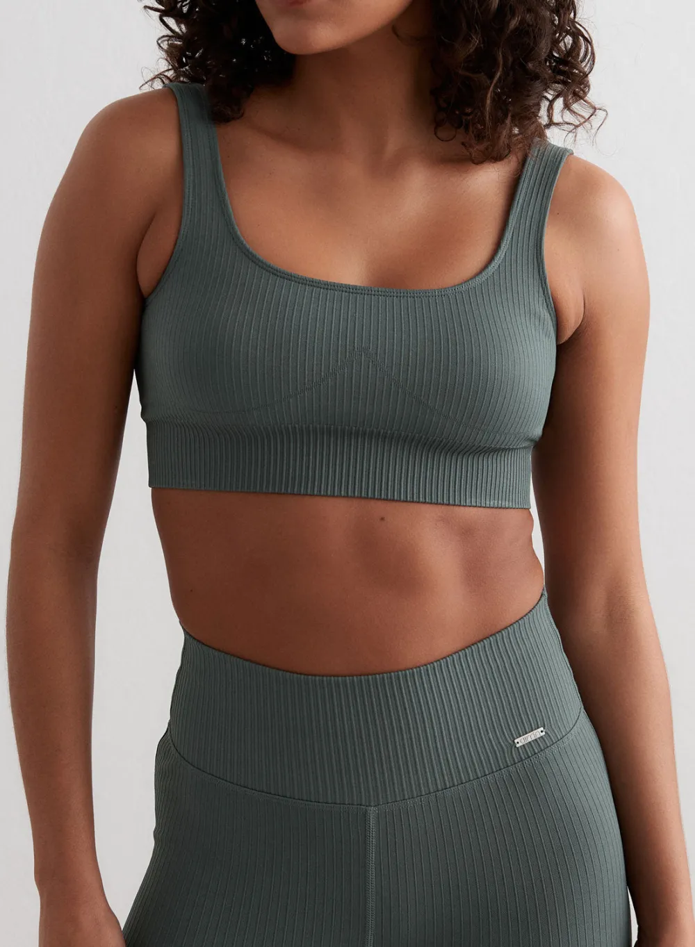 Ribbed Sports Bras|Seamless Sports Bras^AIM’N Ribbed Seamless Bra Sage
