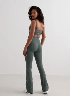 Treningstights|Ribbete Tights^AIM’N Ribbed Seamless Flare Tights Sage