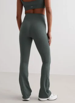 Treningstights|Ribbete Tights^AIM’N Ribbed Seamless Flare Tights Sage