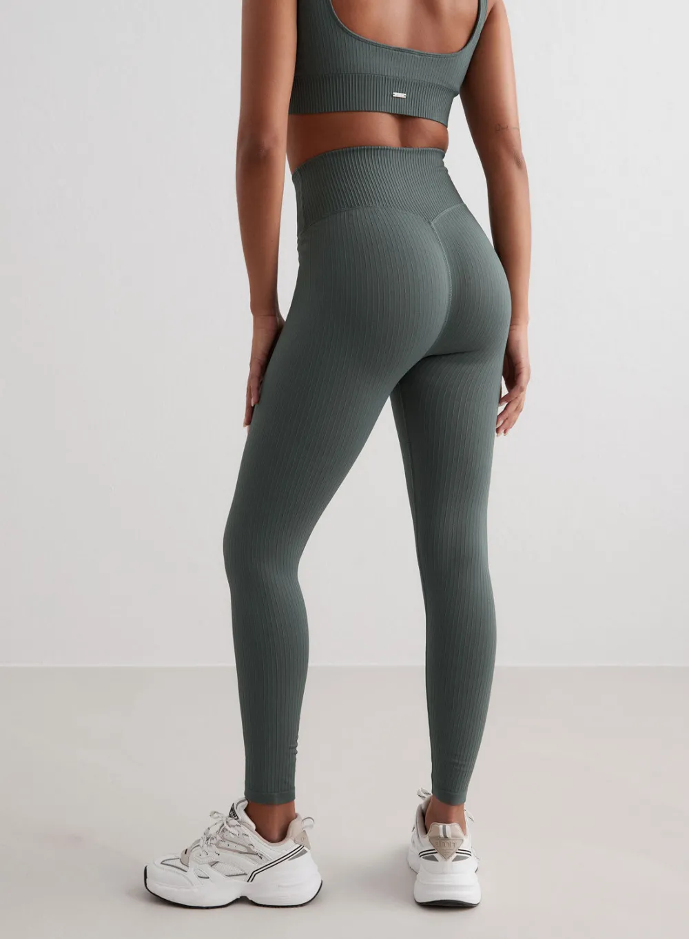 Treningstights|Ribbete Tights^AIM’N Ribbed Seamless Tights Sage