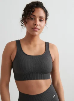Ribbed Sports Bras|Seamless Sports Bras^AIM’N Ribbed Seamless Bra Shadow grey