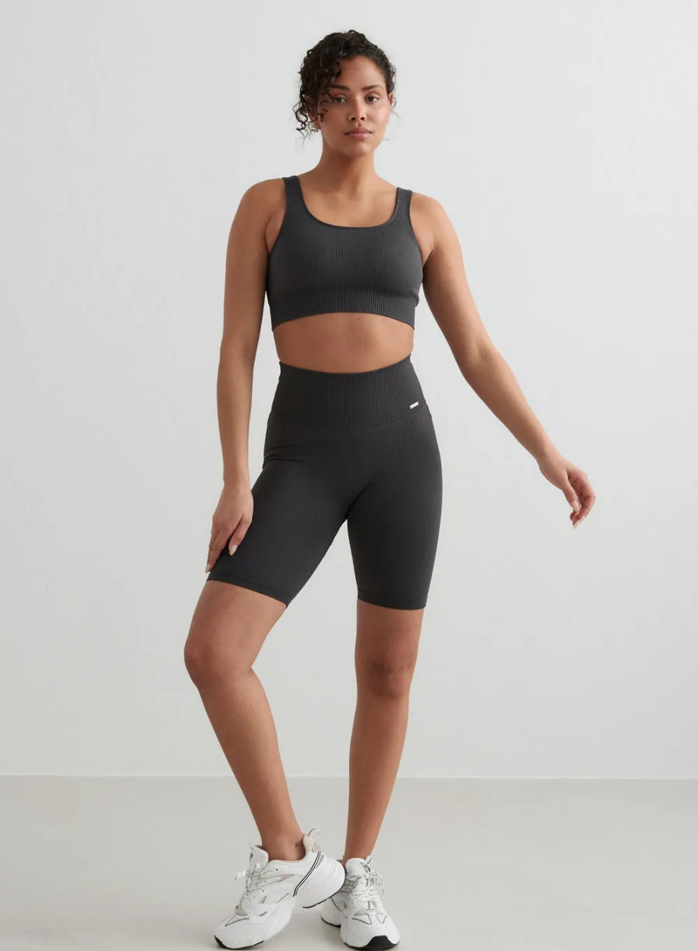 Ribbed Sports Bras|Seamless Sports Bras^AIM’N Ribbed Seamless Bra Shadow grey