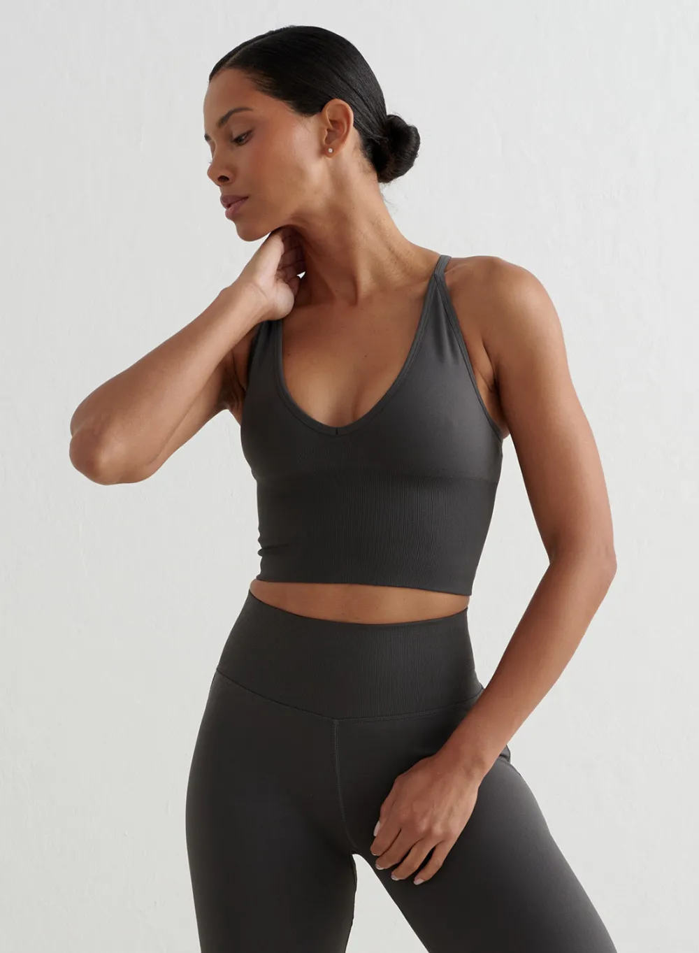 Tank Tops Og Trenings Tank Tops|Seamless Tank Tops^AIM’N Shape Seamless Cross Back Bralette Shadow grey