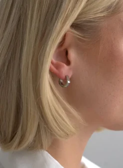 Vanntette Smykker^AIM’N Waterproof Angle Hoop Earrings Silver