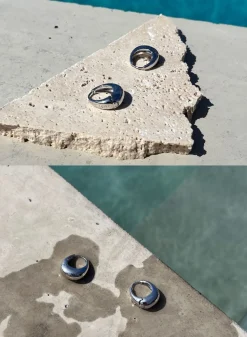 Vanntette Smykker^AIM’N Waterproof Drop Hoop Earrings Silver