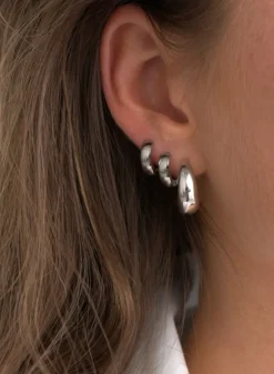 Vanntette Smykker^AIM’N Waterproof Hoop Earrings Silver