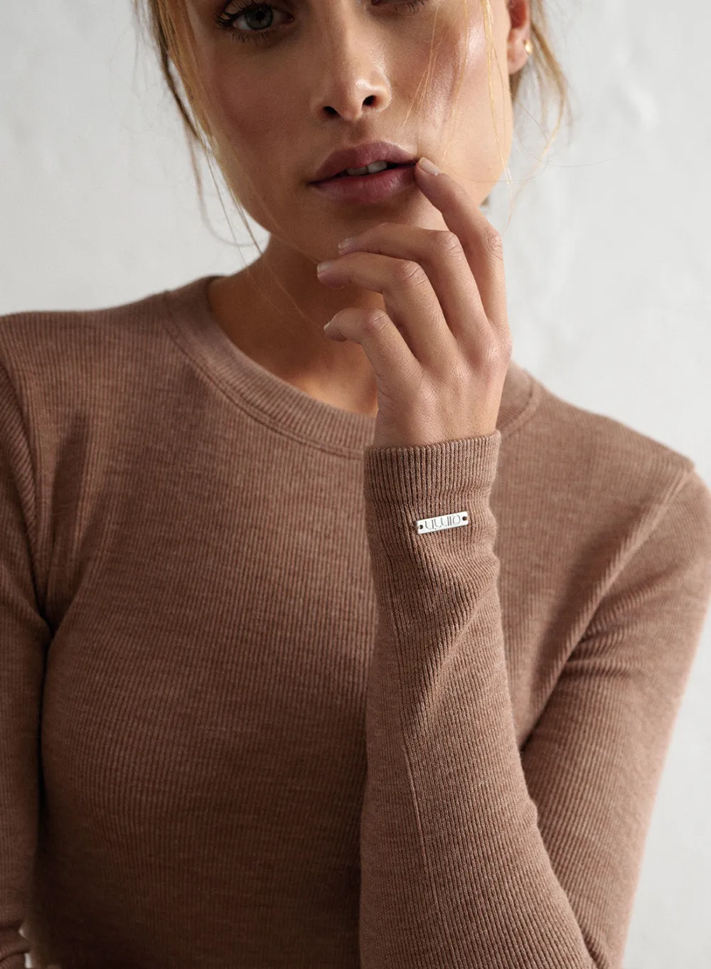 Langermede Skjorter|Everyday Shirts^AIM’N Ribbed Wool Long Sleeve Toffee melange