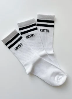 Sokker^AIM’N Aim High Socks 3-pack White
