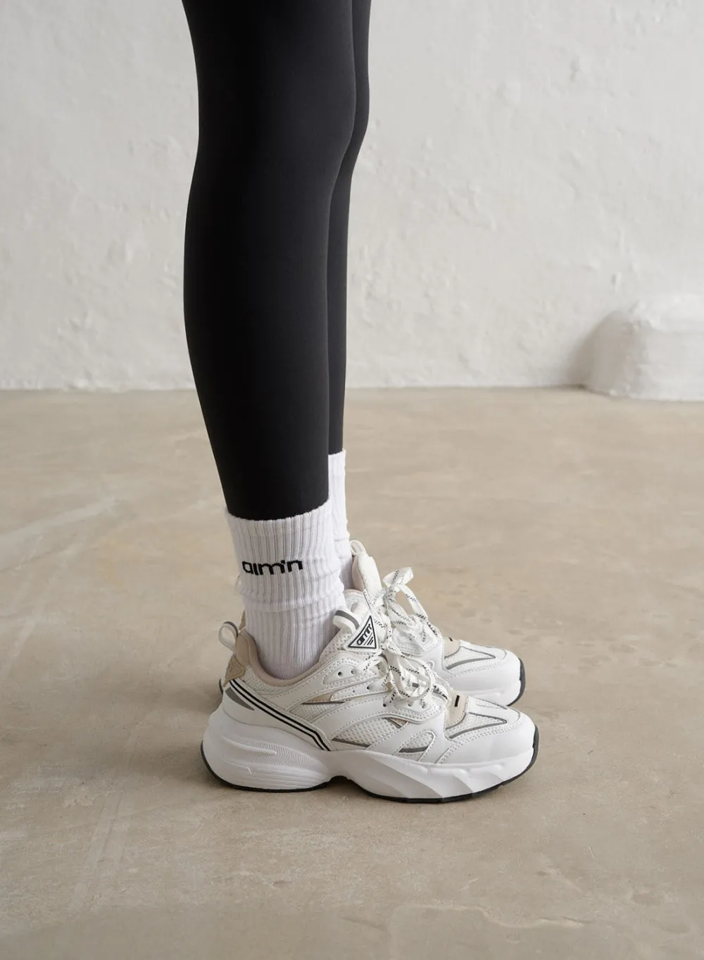 Sokker^AIM’N Aim'n Logo Socks 3-pack White
