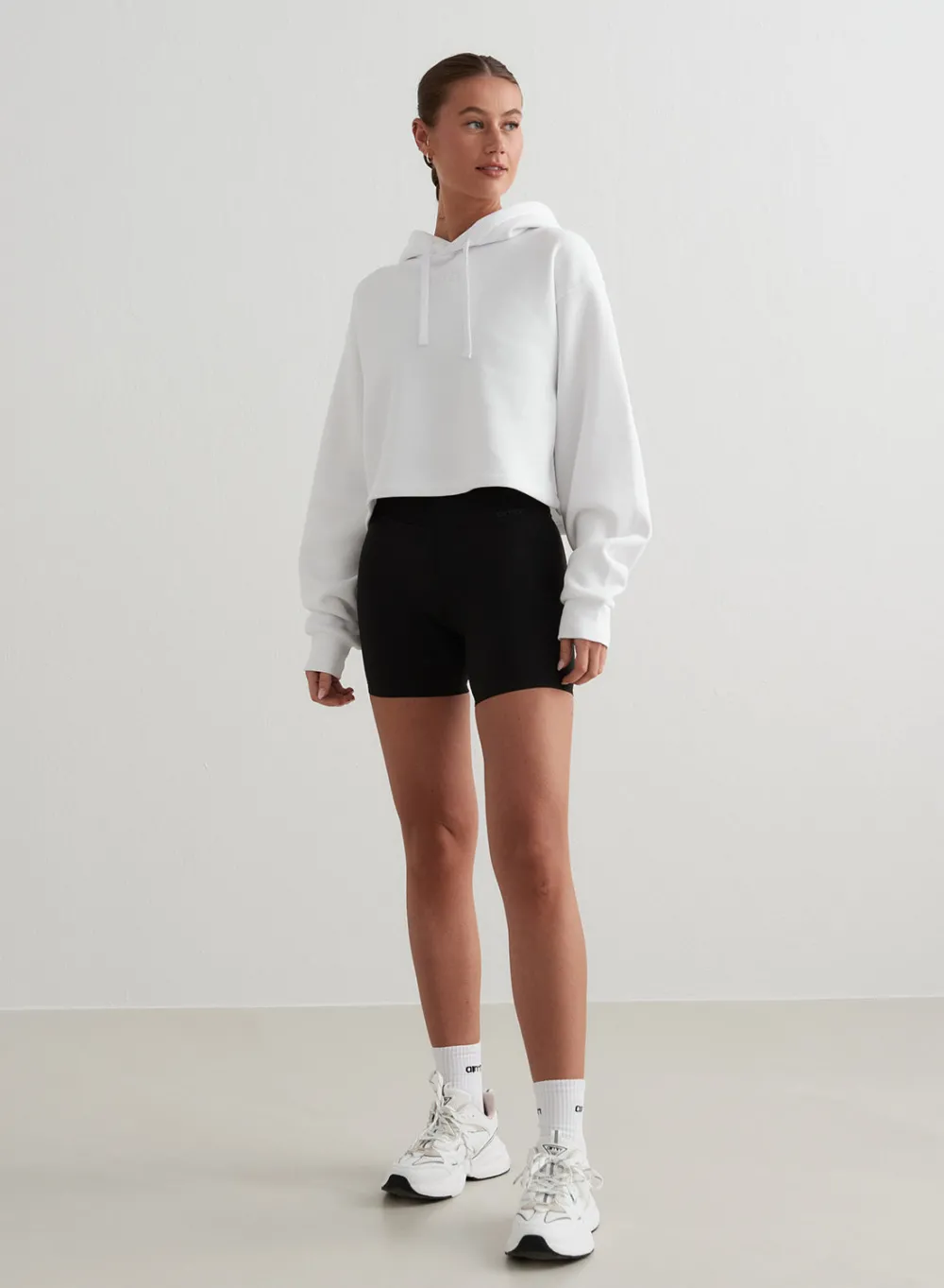 Crop Topper|Sweatshirts^AIM’N White Cropped Hoodie