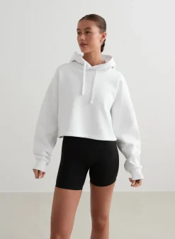 Crop Topper|Sweatshirts^AIM’N White Cropped Hoodie