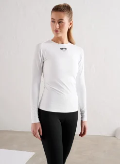 Langermede Skjorter|Long Sleeve Workout Tops^AIM’N Edge Core Long Sleeve White