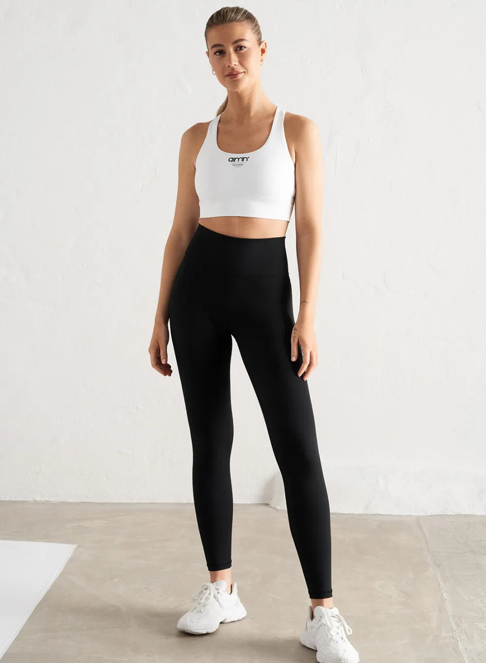 Core Material Sports Bras^AIM’N Edge Core Racerback Bra White