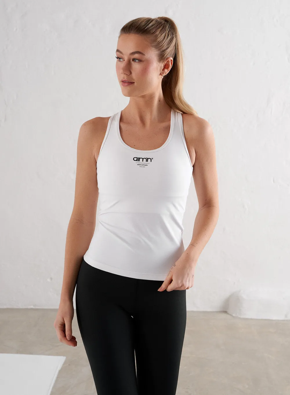 Tank Tops Og Trenings Tank Tops|Workout Tank Tops^AIM’N Edge Core Racerback Singlet White
