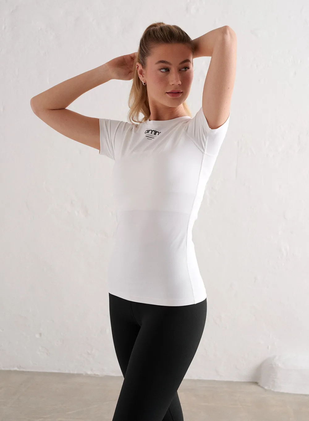 T-skjorter|Trenings-T-shirts^AIM’N Edge Core Short Sleeve White