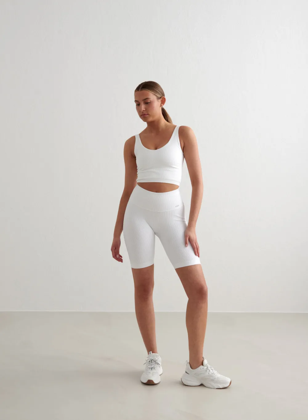 Seamless Biker Shorts|All Biker Shorts^AIM’N Ribbed Seamless Biker Shorts White