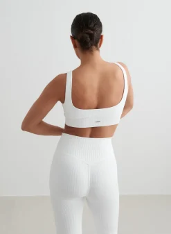 Ribbed Sports Bras|Seamless Sports Bras^AIM’N Ribbed Seamless Bra White