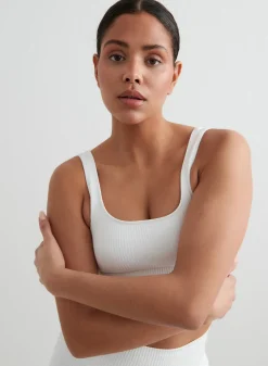 Ribbed Sports Bras|Seamless Sports Bras^AIM’N Ribbed Seamless Bra White