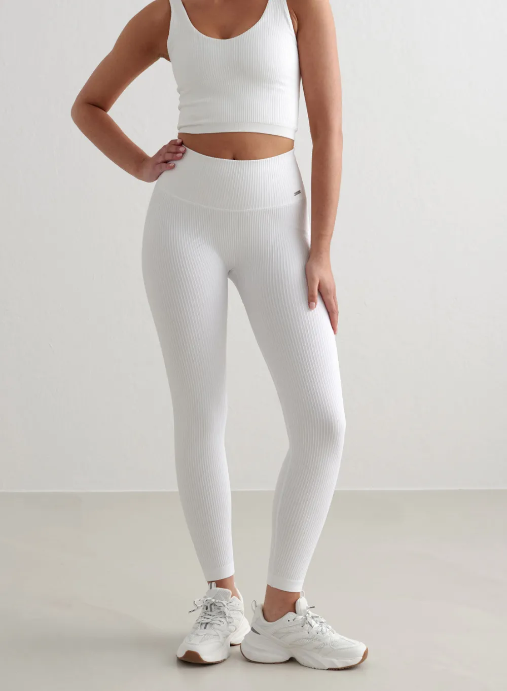 Treningstights|Ribbete Tights^AIM’N Ribbed Seamless Tights White