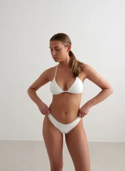 Bikinitopper^AIM’N White Ribbed Triangle Bikini Bra
