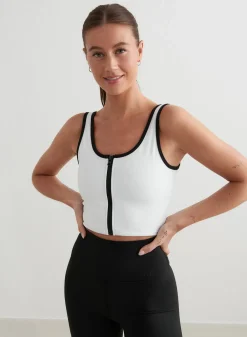 Tank Tops Og Trenings Tank Tops^AIM’N White Sense Zipped Bralette