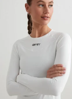 Langermede Skjorter|Long Sleeve Workout Tops^AIM’N Soft Basic Long Sleeve White