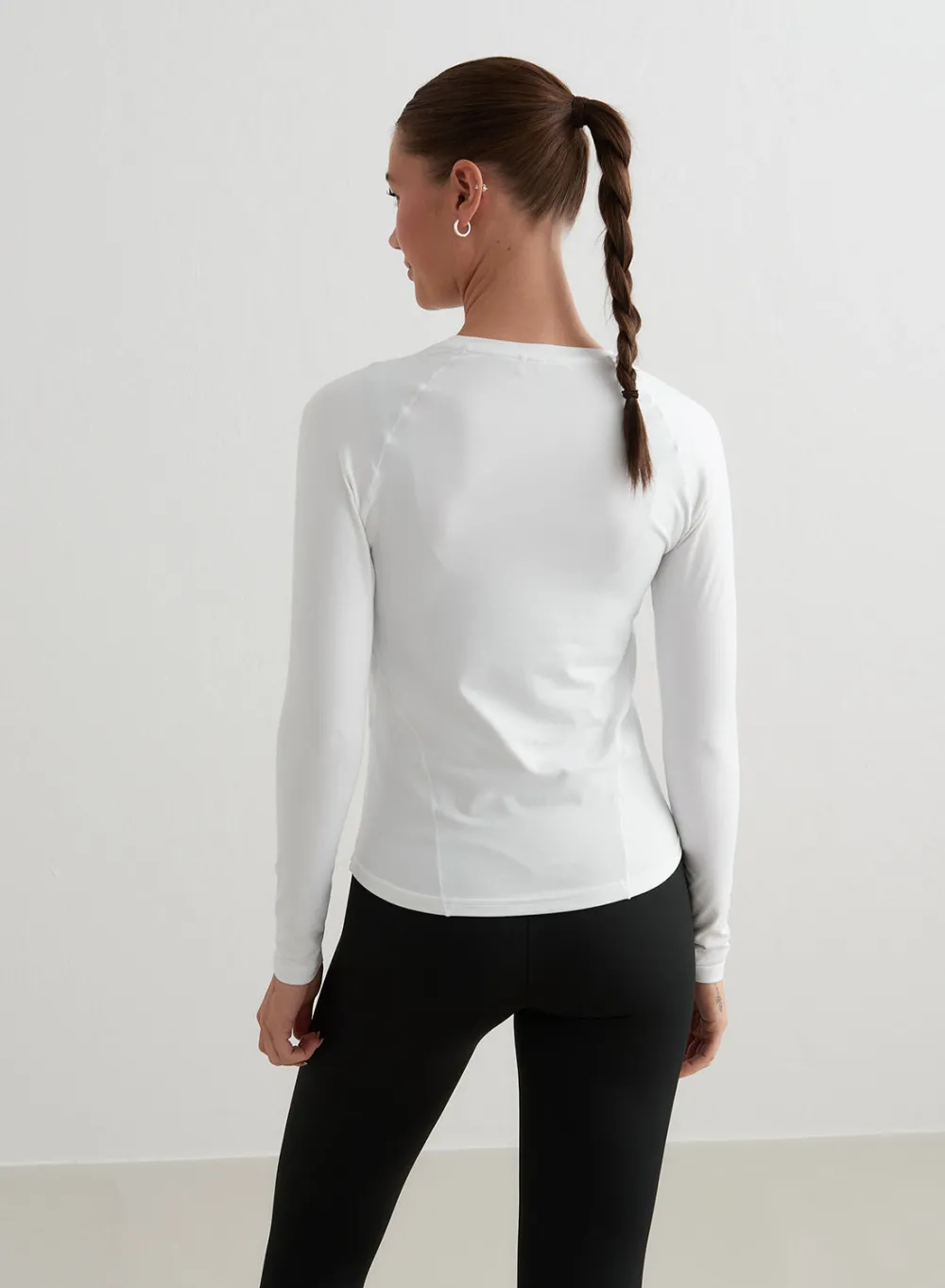 Langermede Skjorter|Long Sleeve Workout Tops^AIM’N Soft Basic Long Sleeve White