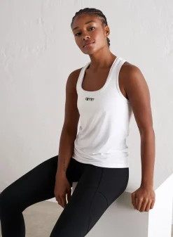 Tank Tops Og Trenings Tank Tops|Workout Tank Tops^AIM’N Soft Basic Racerback Tank White